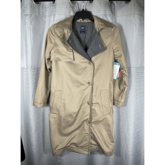 GAP Jackets & Blazers - GAP WOMEN'S TAN LIGHTWEIGHT TRENCH COAT SIZE S NEW WITH TAGS No Belt